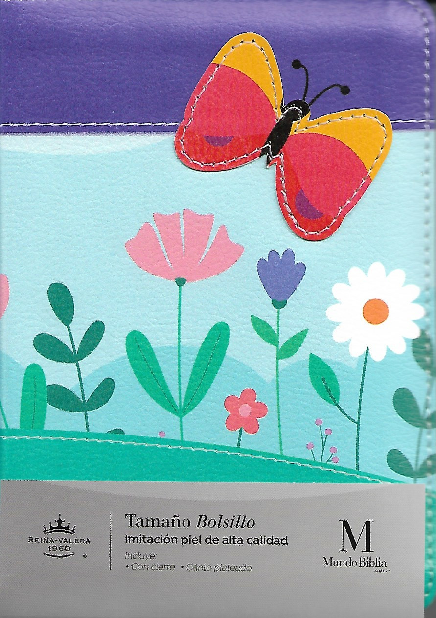 CLC Chile | BIBLIA RVR1960 CON CIERRE TAMAÑO BOLSILLO - MARIPOSA