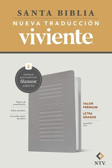 Biblia NTV Gris Letra Grande/ Valor Premium Filament